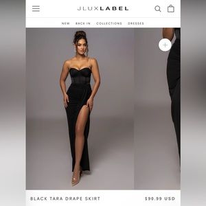 JluxLabel Black Drape Skirt